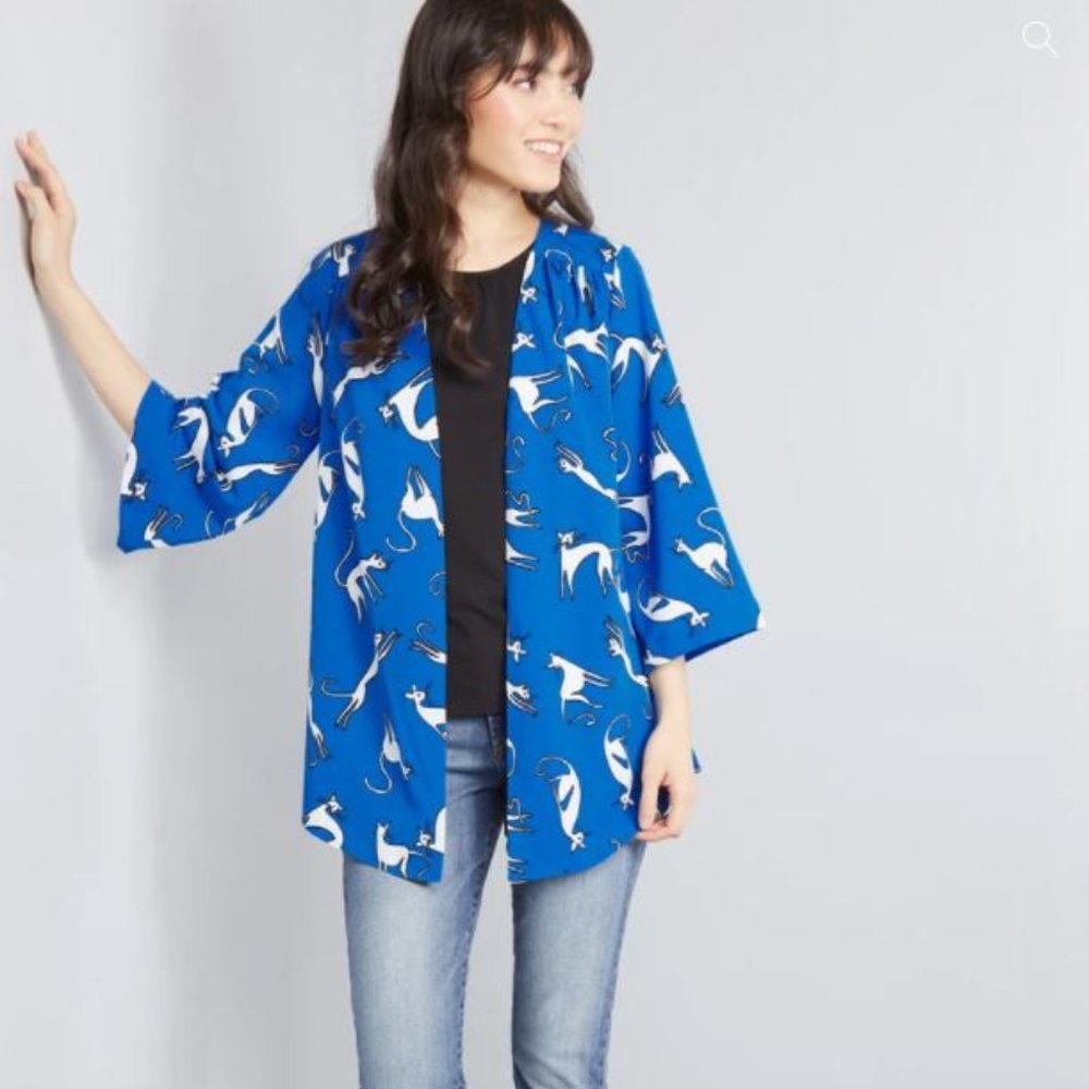 Modcloth Royal Blue Womens Breezy Bliss Kimono